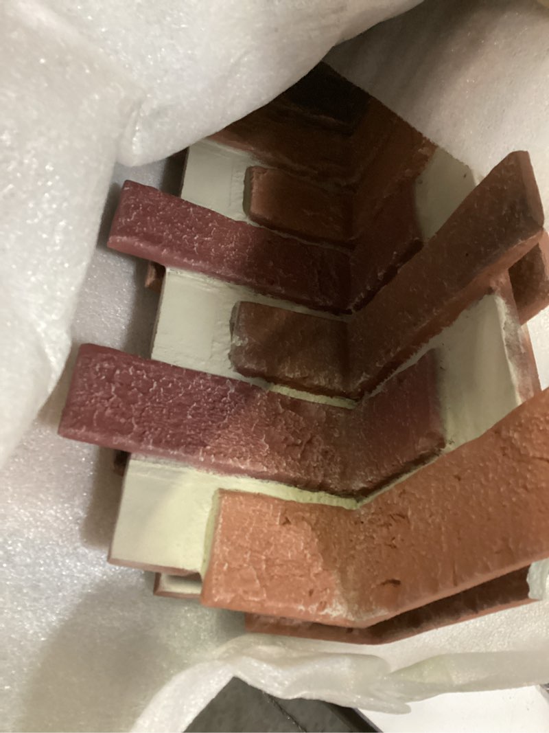 Condition photo showing As Is for 76pcs Red Thin Brick Veneers, Curlable Red Brick Tiles, DIY Accent Walls for Kitchen Backsplash, Fireplace, Living Room, 10 sq. ft More Red