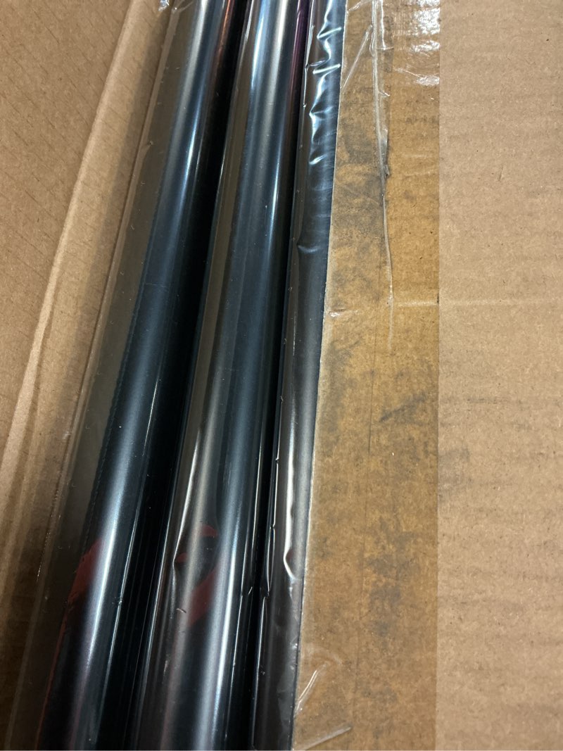 Condition photo showing New/Like New for black curtain rods for windows 66-120inch(5.5-10ft) heavy duty french return rod, wrap around blackout curtain rods, long adjustable room darkening drapery rod for bedroom, living room outdoor patio black 66"-120"