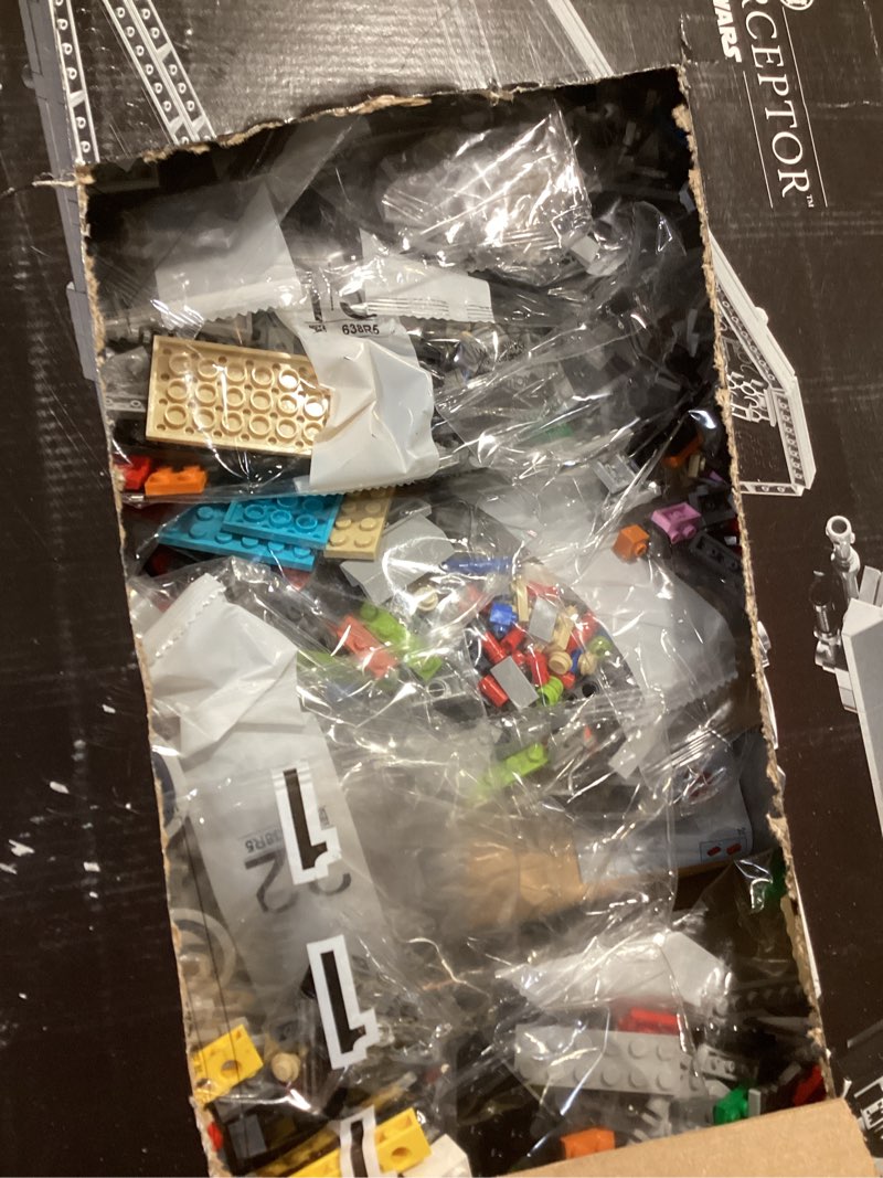 Condition photo showing Good Condition for LEGO Star Wars Ultimate Collector Series TIE Interceptor Model Building Set, Star Wars Collectible with TIE Pilot Minifigure, Creative Build and Display Starfighter Set for Adults and UCS Fans, 75382 INCOMPLETE 