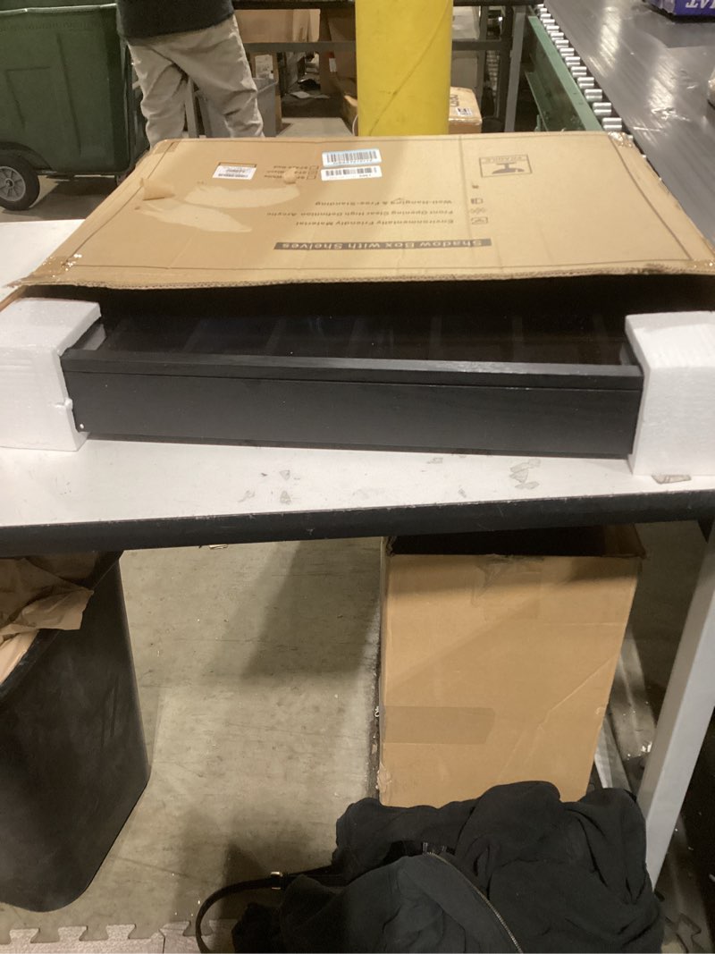 Condition photo showing Good Condition for Shadow Box Frame Display Case 18x24 with Removable Shelves, Deep Memory Box Trinket Knick Knack Shelf Cabinet for Collector, Keepsake Coins Military Medals Wedding Flowers Black Black 18x24