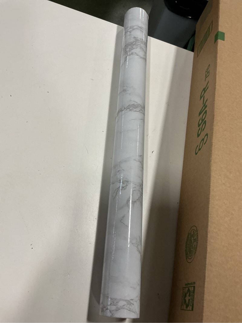 Condition photo showing Good Condition for practicalWs Marble Wallpaper Granite White and Grey Paper Roll 23.6" x 118" Kitchen Countertop Cabinet Furniture is Renovated Thick PVC Easy to Remove Without Leaving Glue Upgrade 23.6" x 118" Gray/White