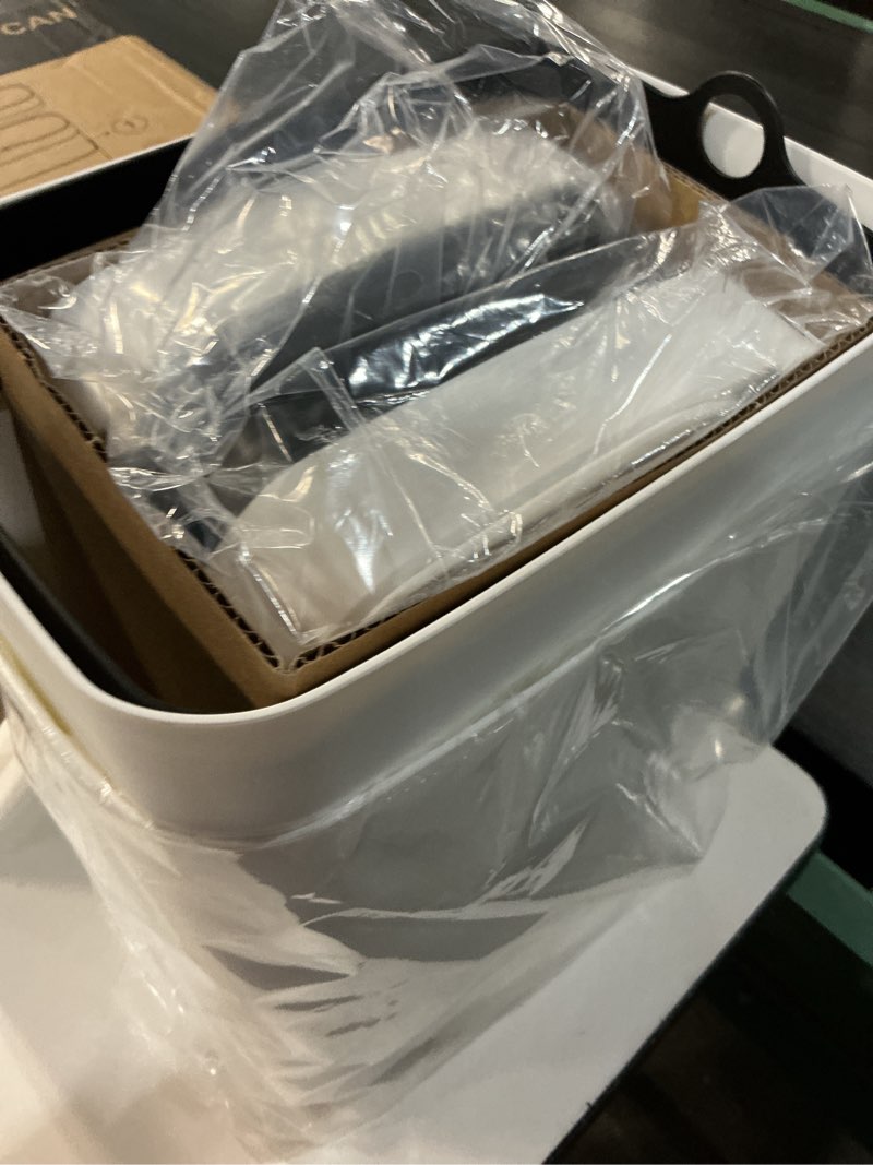 Condition photo showing Good Condition for vanpopubs 2 pack 2.7 gal bathroom trash can with lid, automatic trash can small smart garbage can touchless, slim motion sensor waterproof plastic trash bins for bedroom office kitchen toilet white 2.7 gal