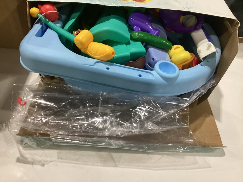 Condition photo showing As Is for 2026 upgraded water table for toddlers 1-3, outdoor toddler toys sand water pool toys with pump/running water/fishing toy/play food accessories, kitchen play sink toys for girl boy ages 4-8 (blue)