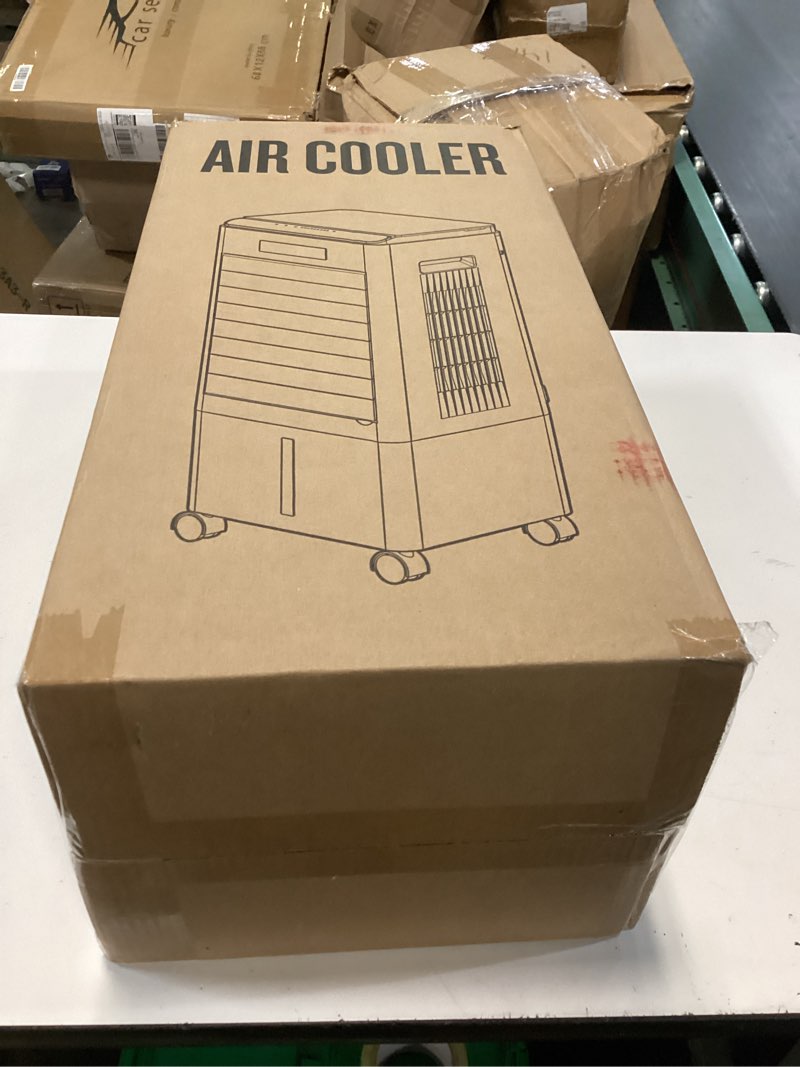 Condition photo showing New/Like New for pekfxm portable air conditioners, 3-in-1 ac cooling fan 3 modes 3-speed with remote control & 4 ice boxes, evaporative air cooler with 8l tank 20h cooling, for home, bedroom, kitchen (white)