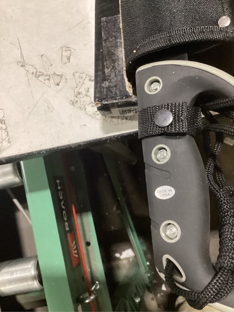 Condition photo showing Good Condition for snake eye tactical full-tang machete – heavy duty fixed blade survival tool with reinforced nylon sheath for camping, hunting, and bushcraft black & grey -11