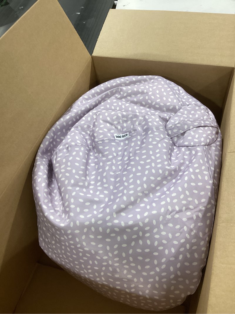 big joe classic bean bag chair for kids bedroom and reading nook, easy-clean petal pip lilac, durable nylon polyester blend, 2 feet refillable