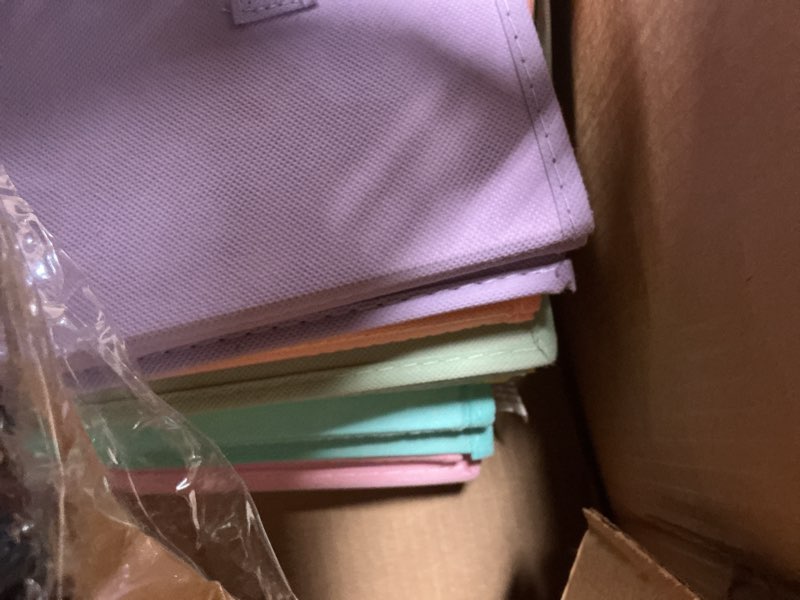 Condition photo showing Good Condition for Sorbus Fabric Storage Cubes - 8 Foldable Storage Bins for Organizing Pantry, Cubbies, Toy Box - Clothes Storage & Closet Organizer - 13 Inch Collapsible Cube Baskets for Shelves with Handle 13 Inch Pastel