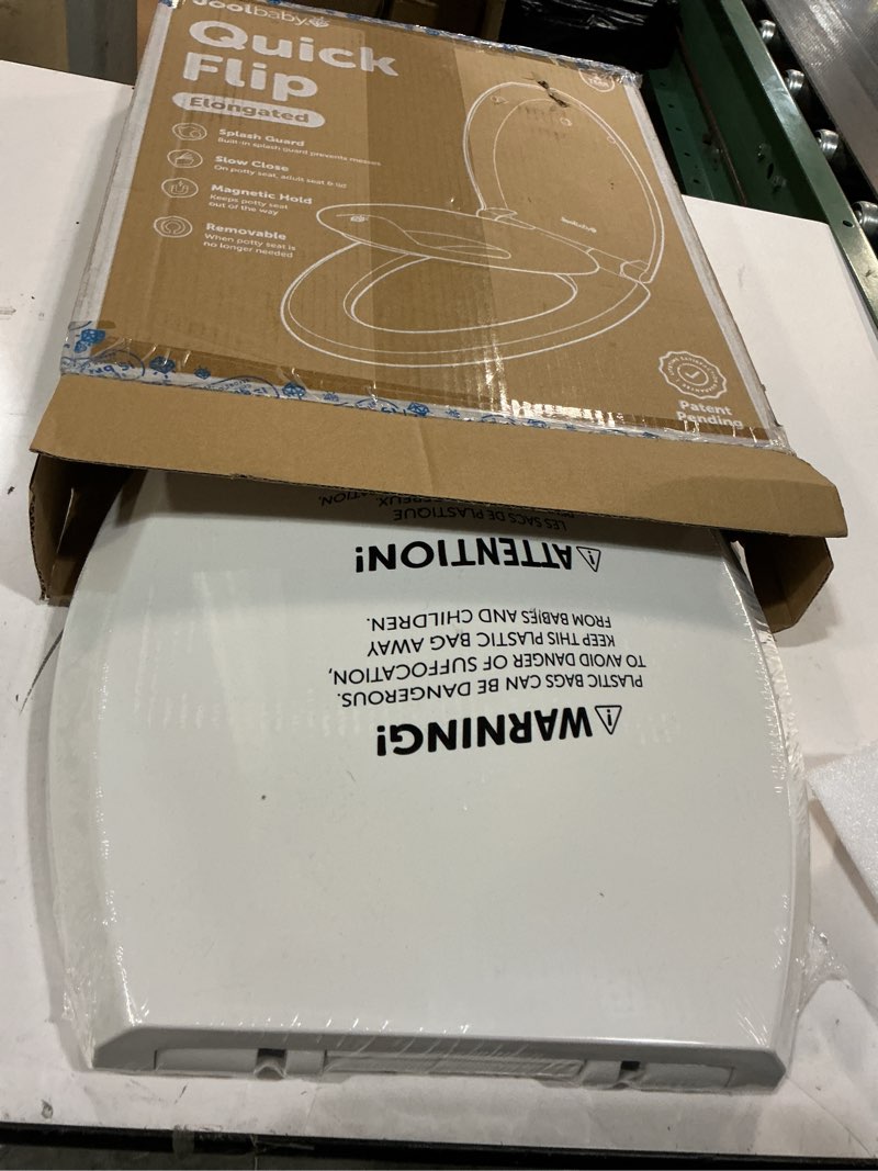 Condition photo showing Good Condition for jool baby quick flip toilet seat with built-in potty & splash guard for toddler training, slow close (elongated) oblong