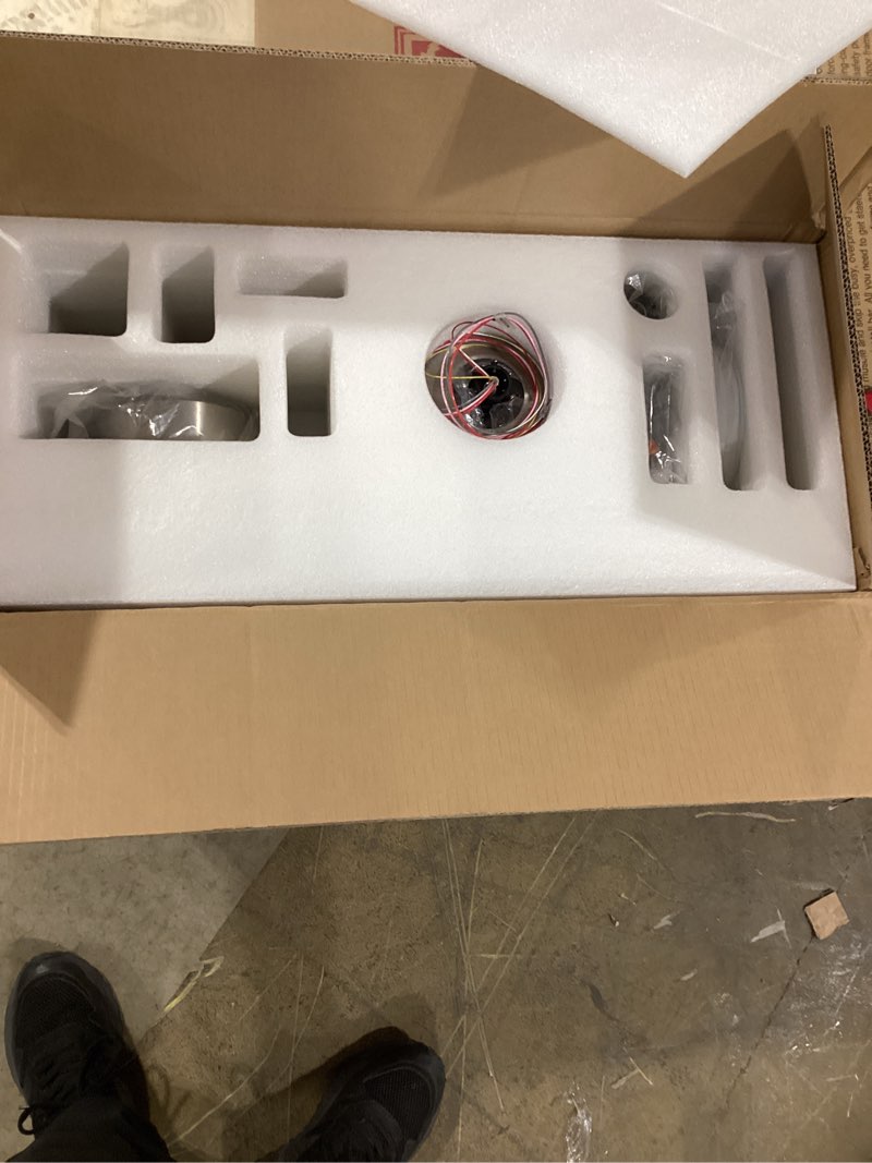 Condition photo showing New/Like New for 65 inch large smart ceiling fan with light and remote via wifi alexa app control,dimmable,quiet dc motor indoor outdoor ceiling fans for patios or bedroom sliver & grain wood 65