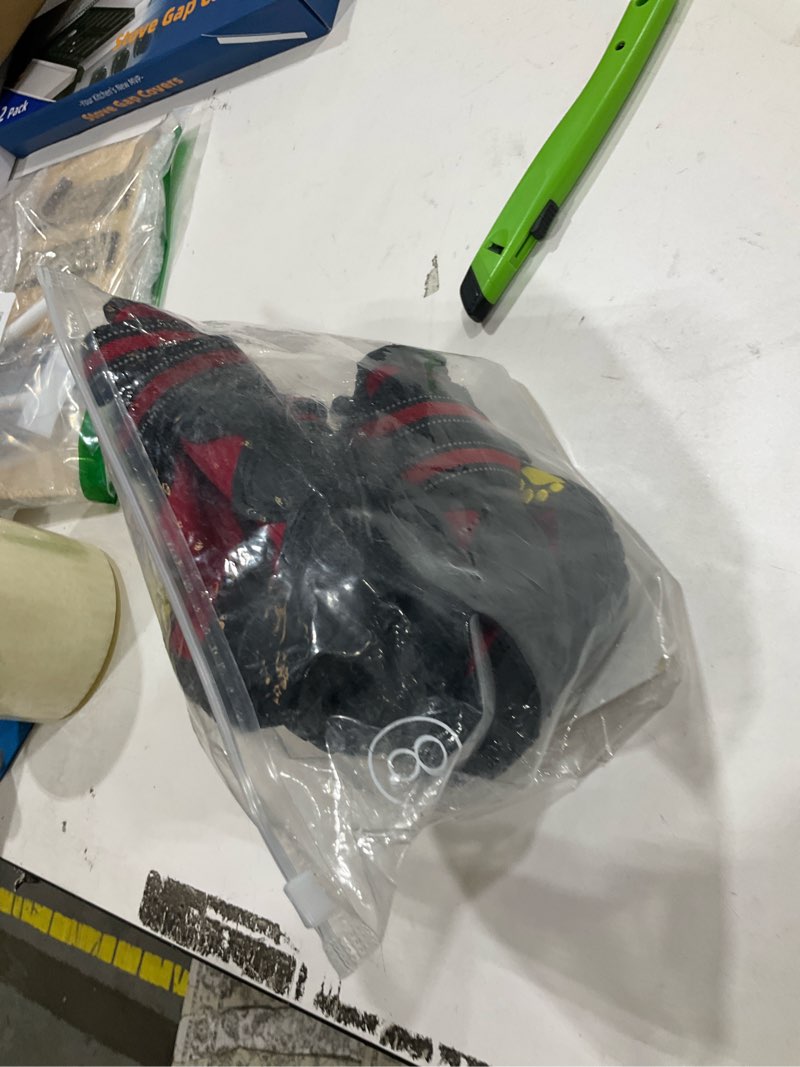 Condition photo showing Good Condition for XSY&G Dog Boots,Waterproof Dog Shoes,Dog Booties with Reflective Strips Rugged Anti-Slip Sole and Skid-Proof,Outdoor Dog Shoes for Medium Large Dogs 4Pcs Red-Size 8 Size 8:?3.3''x2.9'')(L*W) for 75-95 lbs Red