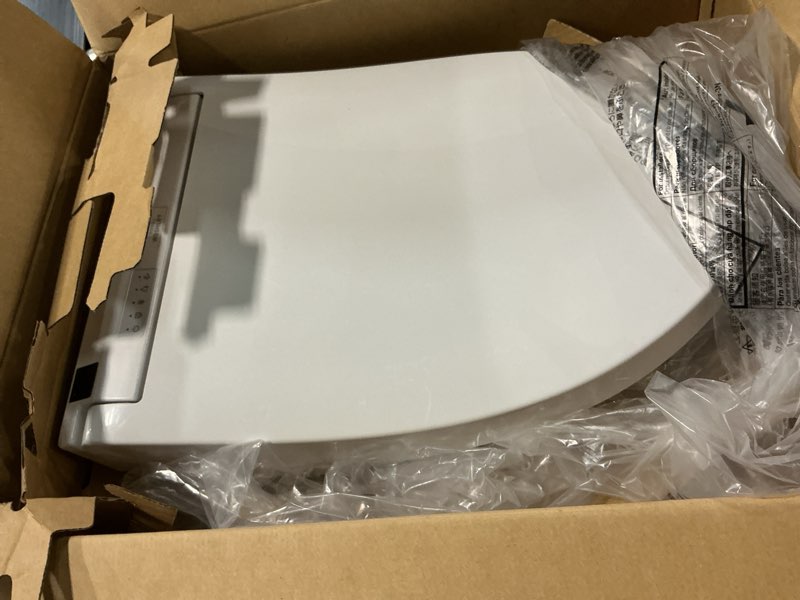 Condition photo showing As Is for toto® washlet® c5 electronic bidet toilet seat with premist and ewater+ wand cleaning, elongated, cotton white - sw3084#01 cotton white c5 elongated