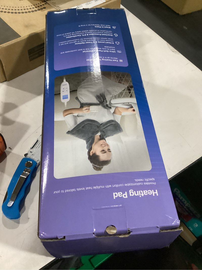 Condition photo showing New/Like New for RENPHO Electric Heating Pad for Back, Electric Heat pad for Neck and Shoulders, FSA Eligible & HSA Store, 24"x33" Gray 24"x33" Grey