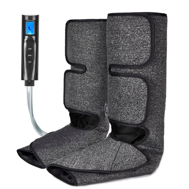 foot and calf massager with heat, leg air massager for circulation and relaxation with hand-held controller 6 modes 3 intensities (with 2 extensions