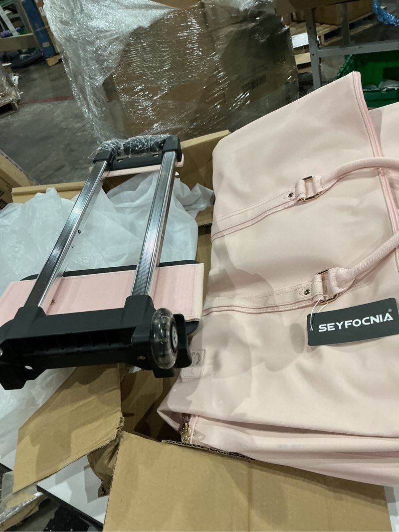 Condition photo showing Good Condition for seyfocnia rolling garment bag,convertible wheeled garment bag with shoe compartment for travel overnight carry on duffle bag-pink pink classic