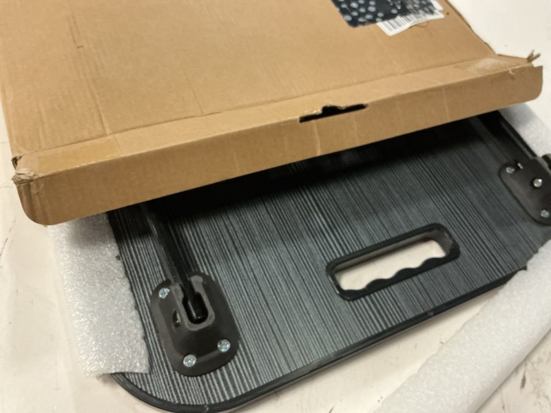 Condition photo showing Good Condition for laptop bed desk, foldable lap desk, portable lap table, laptop stand with cup holder & tablet slot & lifting handle for working writing drawing & eating - black