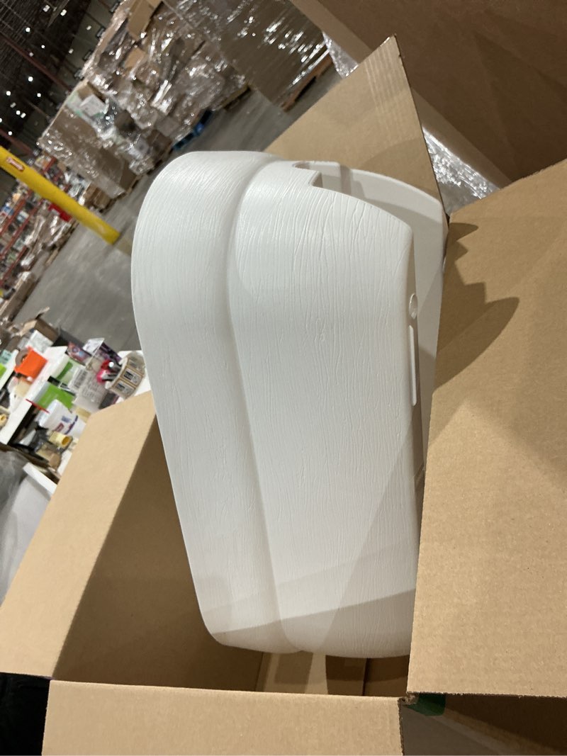 Condition photo showing Good Condition for bloomers railing planter with drainage holes – 24" weatherproof resin planter – polyethylene plastic - white white 24.3 × 10.5 × 9.5 inches