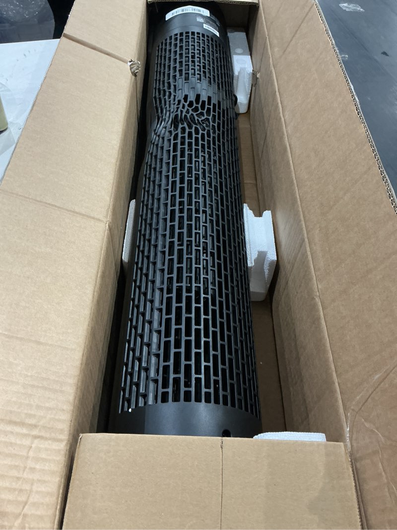 Condition photo showing As Is for dreo tower fan for bedroom, 90° oscillating fans that blow cold air, 5 speeds, 4 modes with 26ft/s velocity, 12h & 28db quiet timer, remote, touch, 40" standing floor fan for home office, black black standard