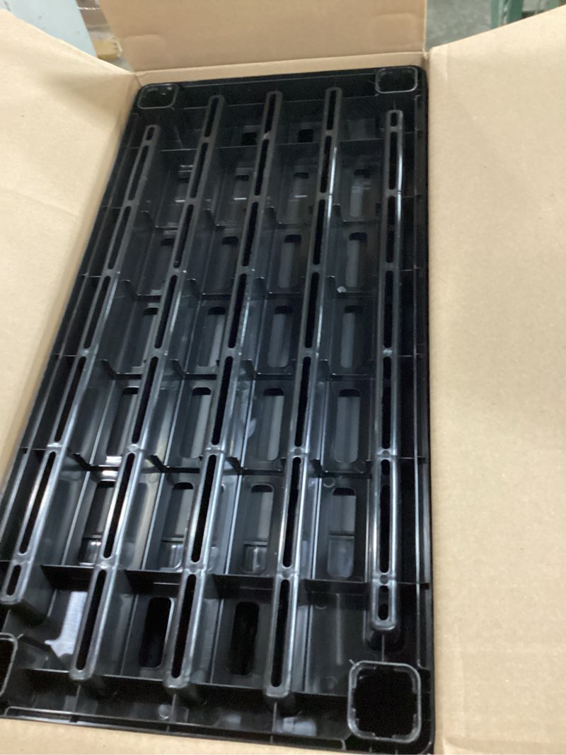 Condition photo showing Good Condition for iris usa 4-shelf light duty plastic storage shelves, 200lb capacity, 48" h x 24" w x 12" d, medium modular shelving unit storage organizer for bathroom, laundry, garage & home, storage rack - black black 4 tier | 12"d x 24"w x 48"h