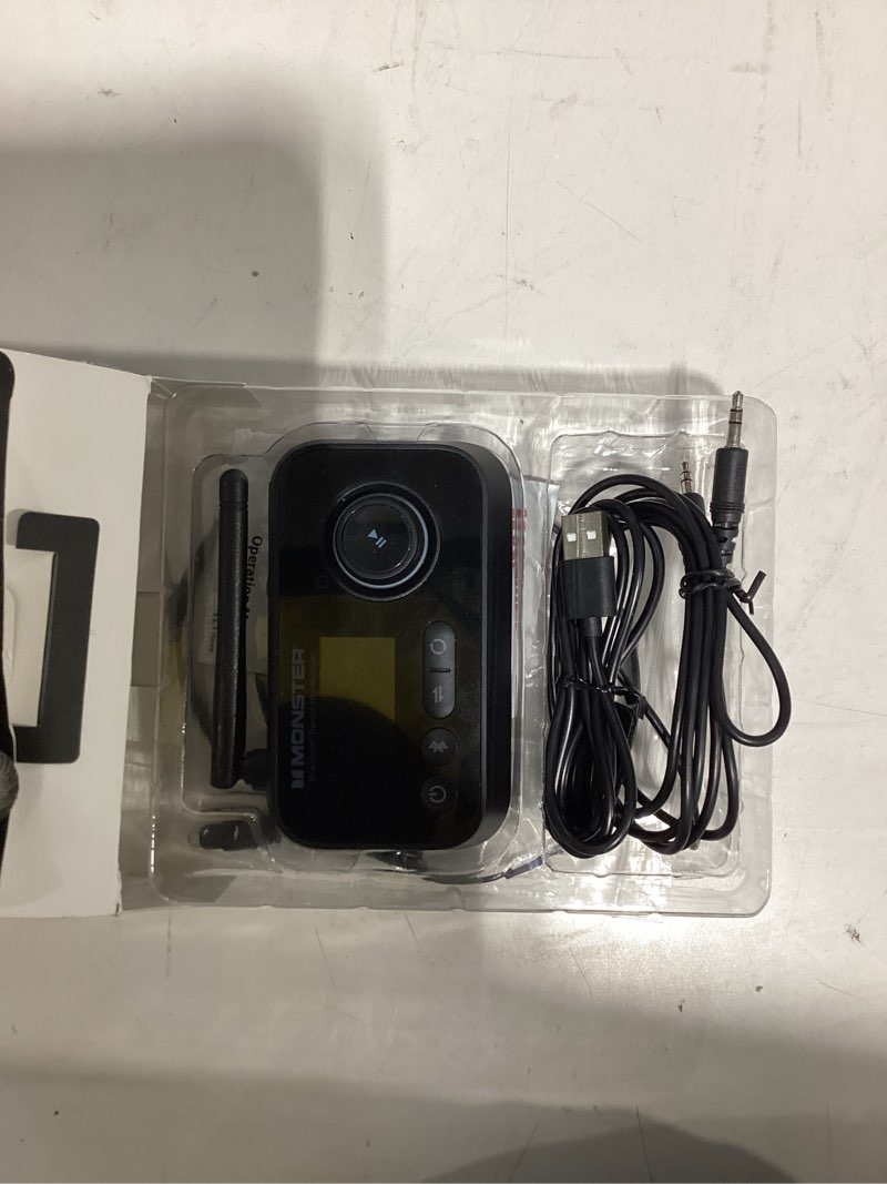 Condition photo showing As Is for monster led new bluetooth wireless transmitter receiver, turn devices compatible, 1.7in 0.35 lb