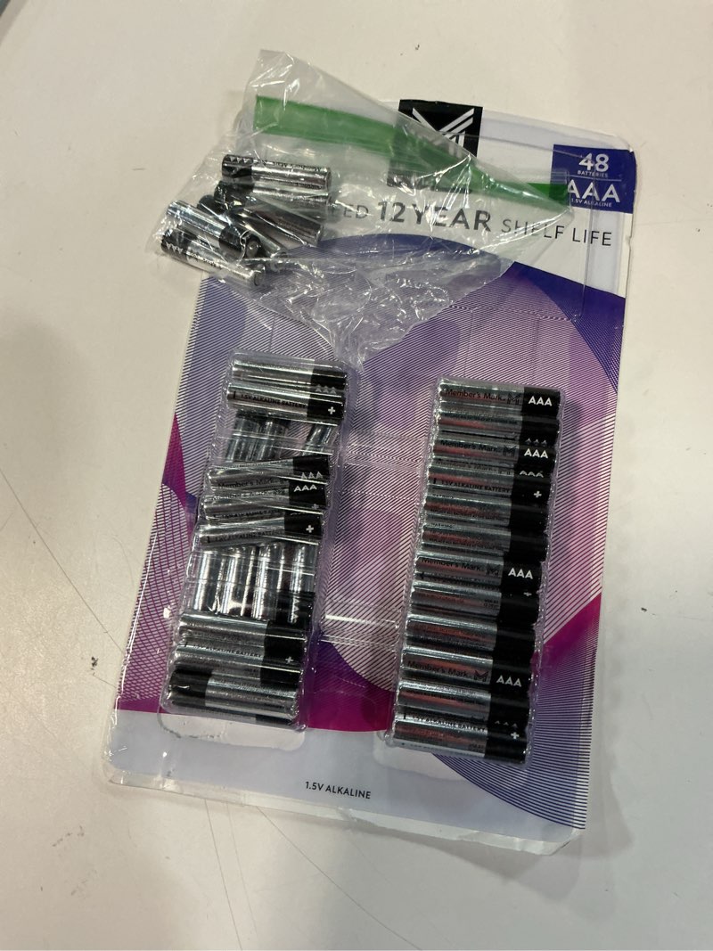 Condition photo showing Good Condition for ( incomplete ) member's mark aaa alkaline batteries, 48 pack