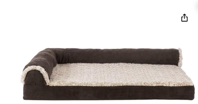 Furhaven Cooling Gel Dog Bed for Large Dogs w/ Removable Bolsters & Washable Cover, For Dogs Up to 1