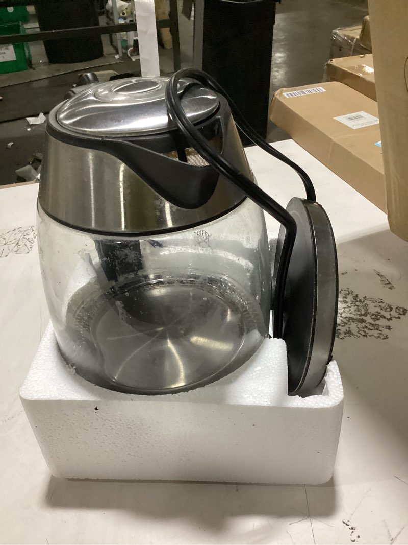 Condition photo showing As Is for health pot electric kettle with infuserand stew pot,smart fruit hot tea maker, temperature control and tea keep warm, 12 functional procedures, 1.8 liters of capacity gray with stew pot