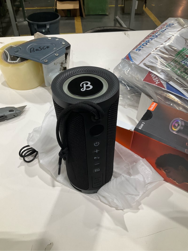 Condition photo showing Good Condition for bassbloom roar 3 portable bluetooth speaker,20w powerful sound with jike bass,ipx6 waterproof,24h playtime,bluetooth 5.4,rgb lights,wireless tws pairing,outdoor for camping and beach (black)