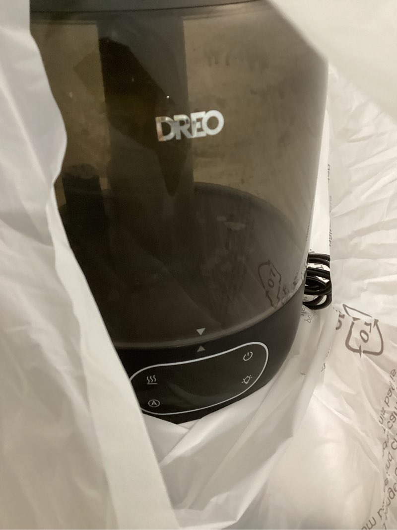 Condition photo showing New/Like New for DREO Humidifiers for Bedroom, 3L Top Fill 30H & 26dB Quiet Runtime for Large Room, Cool Mist Ultrasonic Humidifier with Humidity Sensor, Night Light for Home, Baby, Nursery, Plants, 360° Nozzle, Black