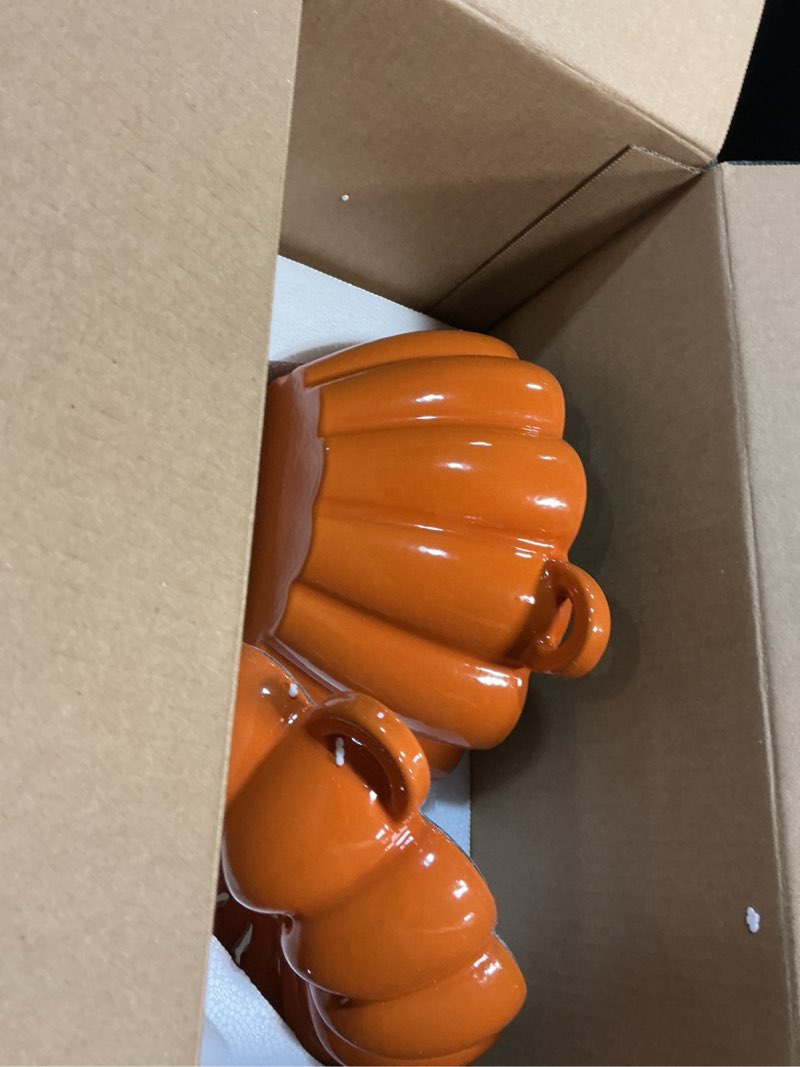 Condition photo showing New/Like New for Wood Stove Steamer, Cast Iron Fireplace Humidifier, 2.4 Quart Capacity, Pumpkin Wood Stove and Fireplace Accessories for Decoration and Gifts