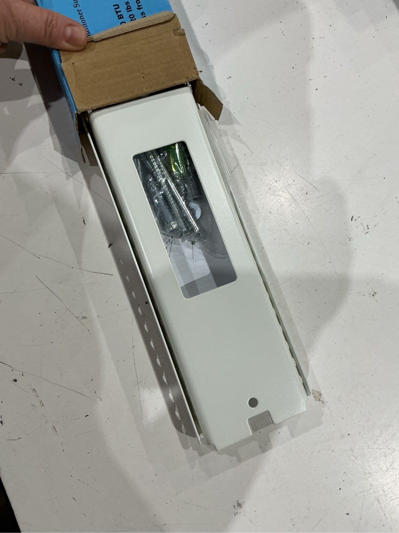 Condition photo showing As Is for window air conditioner support bracket, universal ac unit window brackets light duty, up to 85 lbs. up to 85 lbs drill need