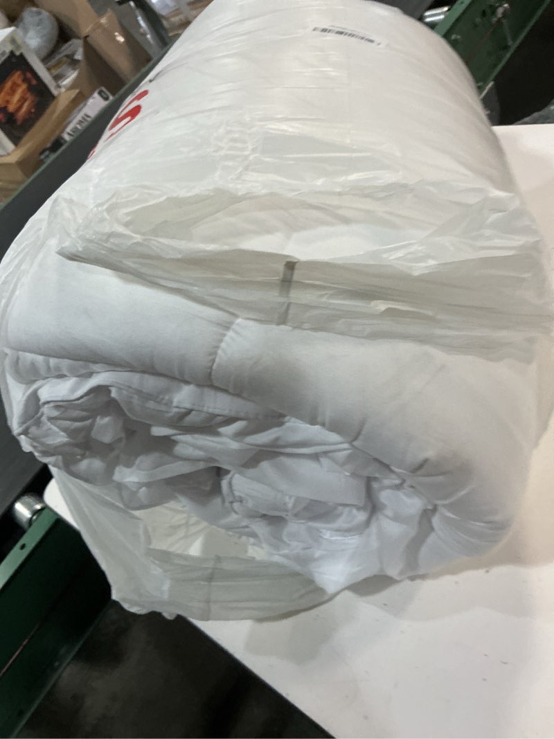 Condition photo showing As Is for elemuse queen mattress topper for back pain, extra thick mattress pad cover, plush soft pillowtop with elastic deep pocket, overfilled down alternative filling white queen