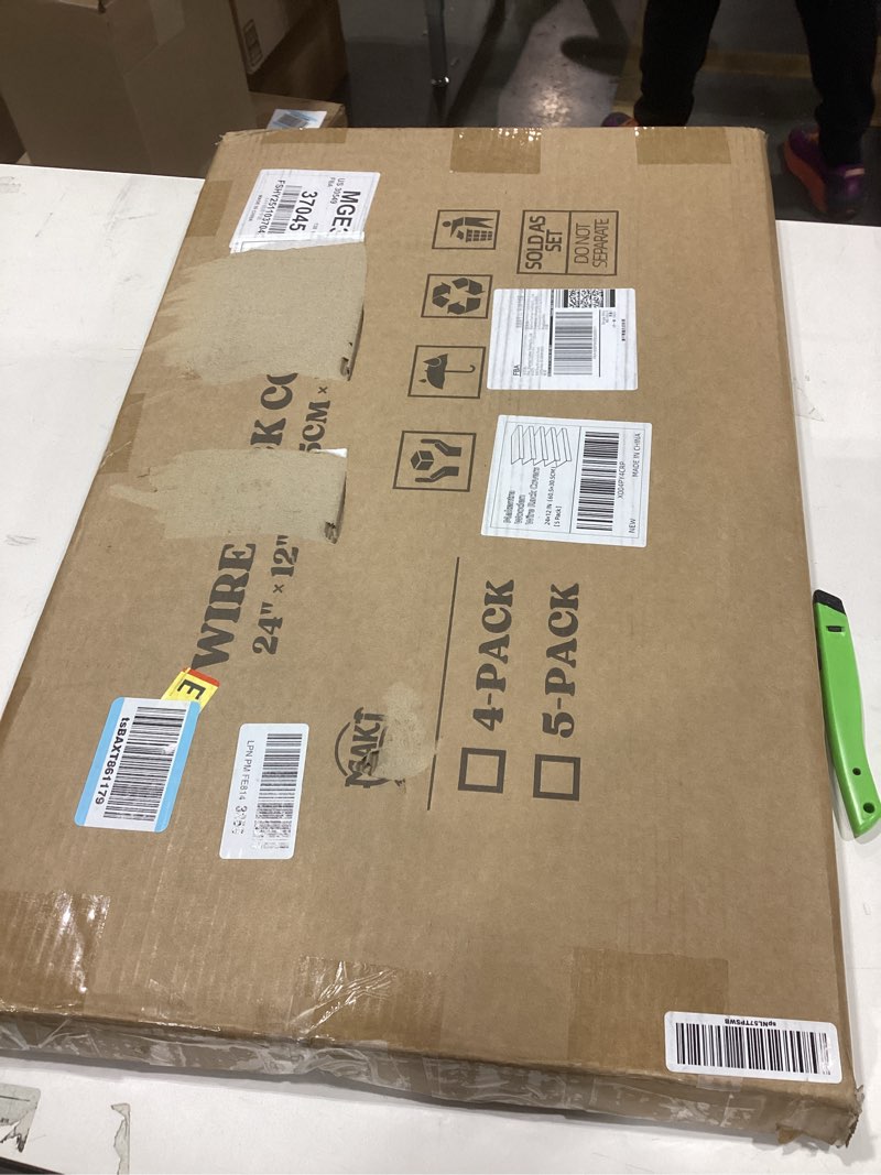 Condition photo showing As Is for 5 Pcs 24×12 Wire Rack Covers for Shelves – Engineered Wood Shelf Covers for Wire Shelving, Rustic Farmhouse for Pantry, Closet(5 pcs, 24×12 Inch) 24"W × 12"D