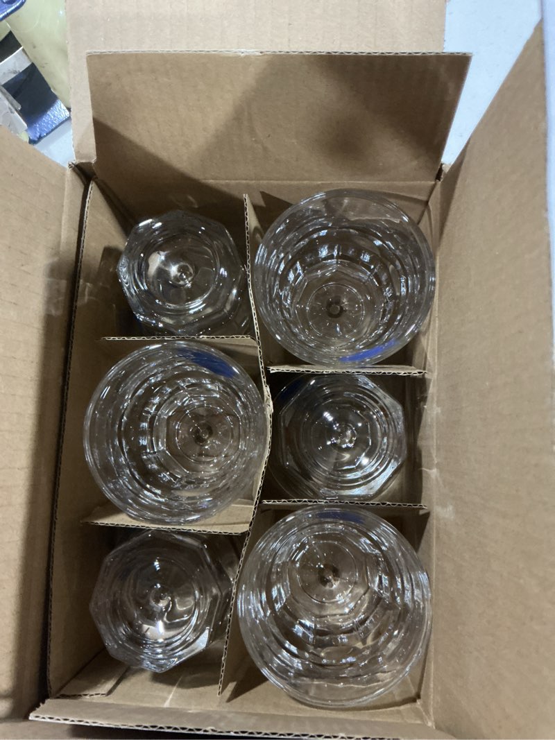 Condition photo showing As Is for 4.5oz Drinking Glasses Set of 6, Stackable Iced latte Coffee Glass, Juice Glasses?Beer Glasses, Cocktail Glasses, Coffee Mugs for Latte, Tea, Water glasses for bar, restaurant