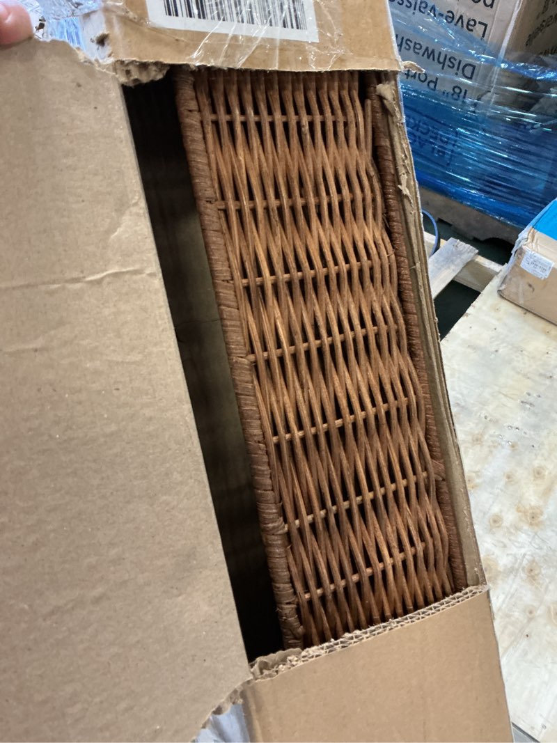 creative co-op handwoven rattan wall shelf, 60 inch x 5 inch, brown