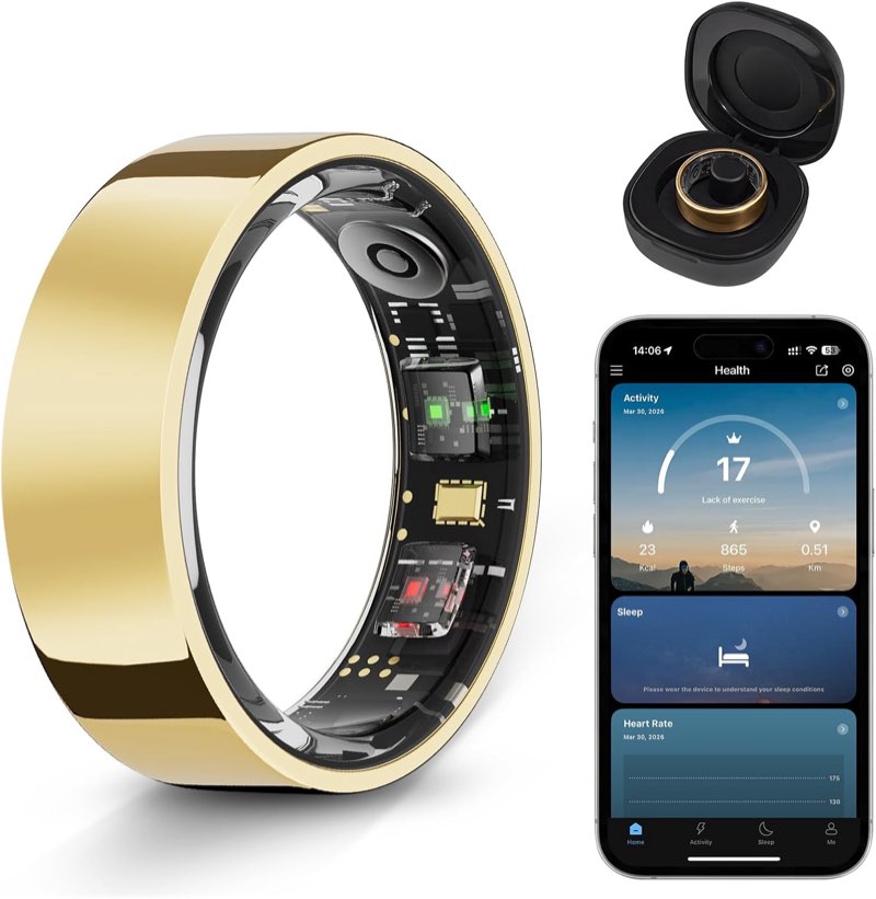 halo ring smart– compatible with ios and android systems, no subscription required, long battery lif
