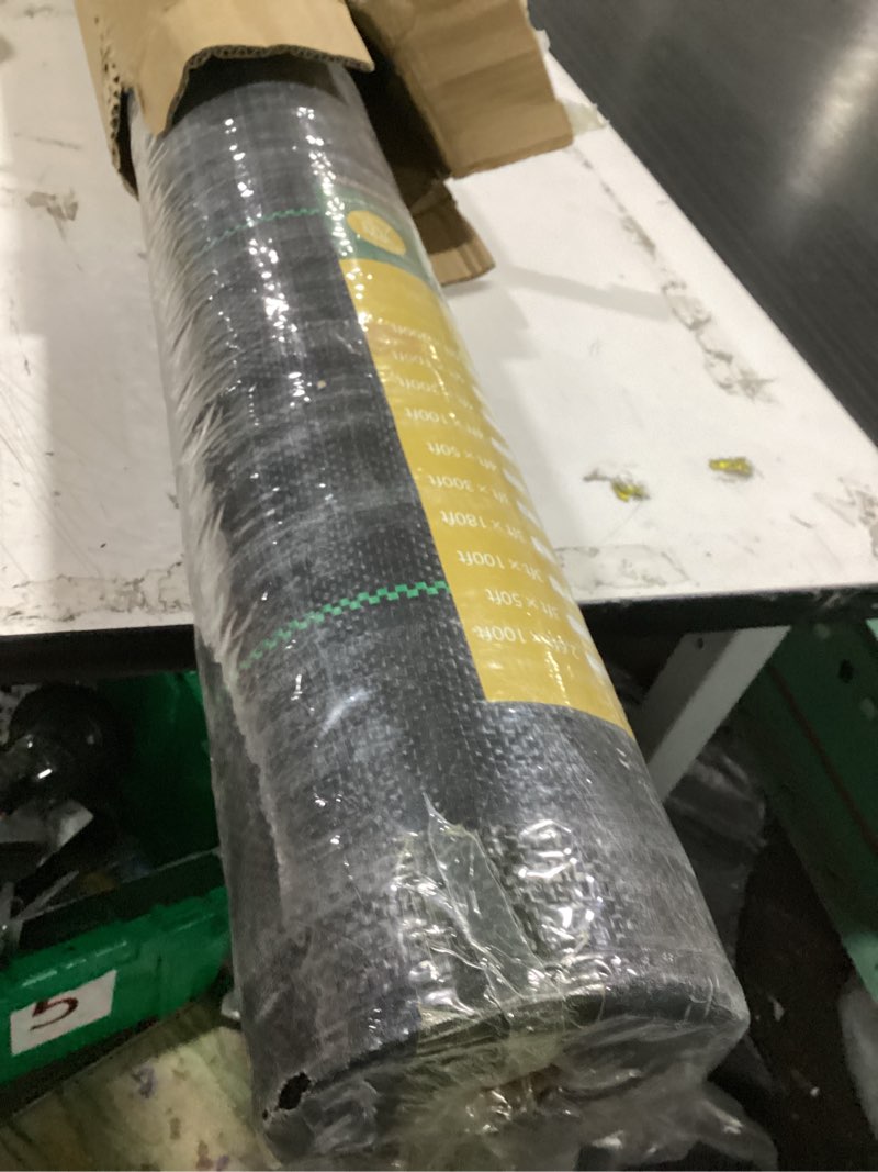 Condition photo showing Good Condition for 2.6ftx100ft weed barrier landscape fabric heavy duty, woven weed control cloth, woven geotextile fabric for underlayment, gardening ground, commercial driveway weed block cover mat