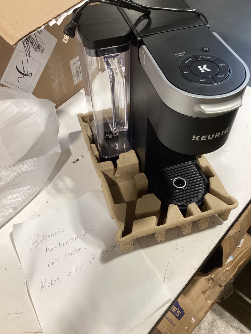Condition photo showing As Is for keurig k-supreme single serve k-cup pod coffee maker, multistream technology, 4 brew sizes, 66oz dual-position removable reservoir, black black coffee maker