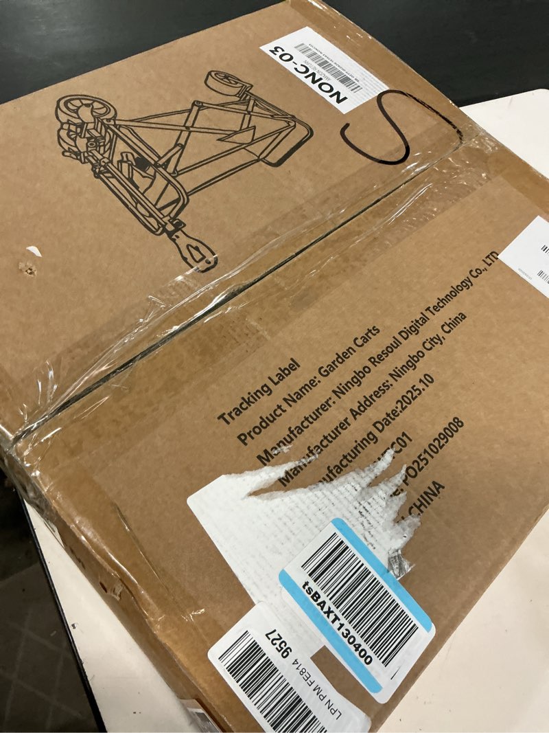 Condition photo showing As Is for PASAMIC Collapsible Wagon 220 lbs, Heavy Duty Wagon Carts Foldable, Portable Wagons for Groceries, Beach Cart with All-Terrain Wheels & Drink Holders, Utility Wagon for Shopping, Sports, Camping,Black