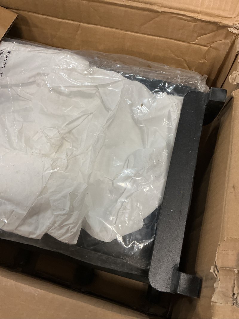 Condition photo showing As Is for Fireplace Grate 20 Inch- Wood Stove Fireplace Log Grates with Ember & Ash Trays Pan, Heavy Duty Wrought Cast Iron Rack Holder Pit for Indoor Outdoor Chimney Hearth