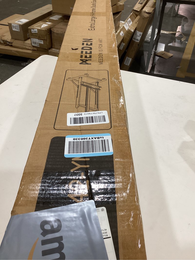 Condition photo showing Good Condition for MEEDEN Easel Stand for Painting and Display, Adjustable H Frame Floor Art Easel for Drawing, Heavy Duty Beech Wood Hold Canvas up to 146", 4 Wheels & Storage Tray - Professional for Sign, Studio Natural Color