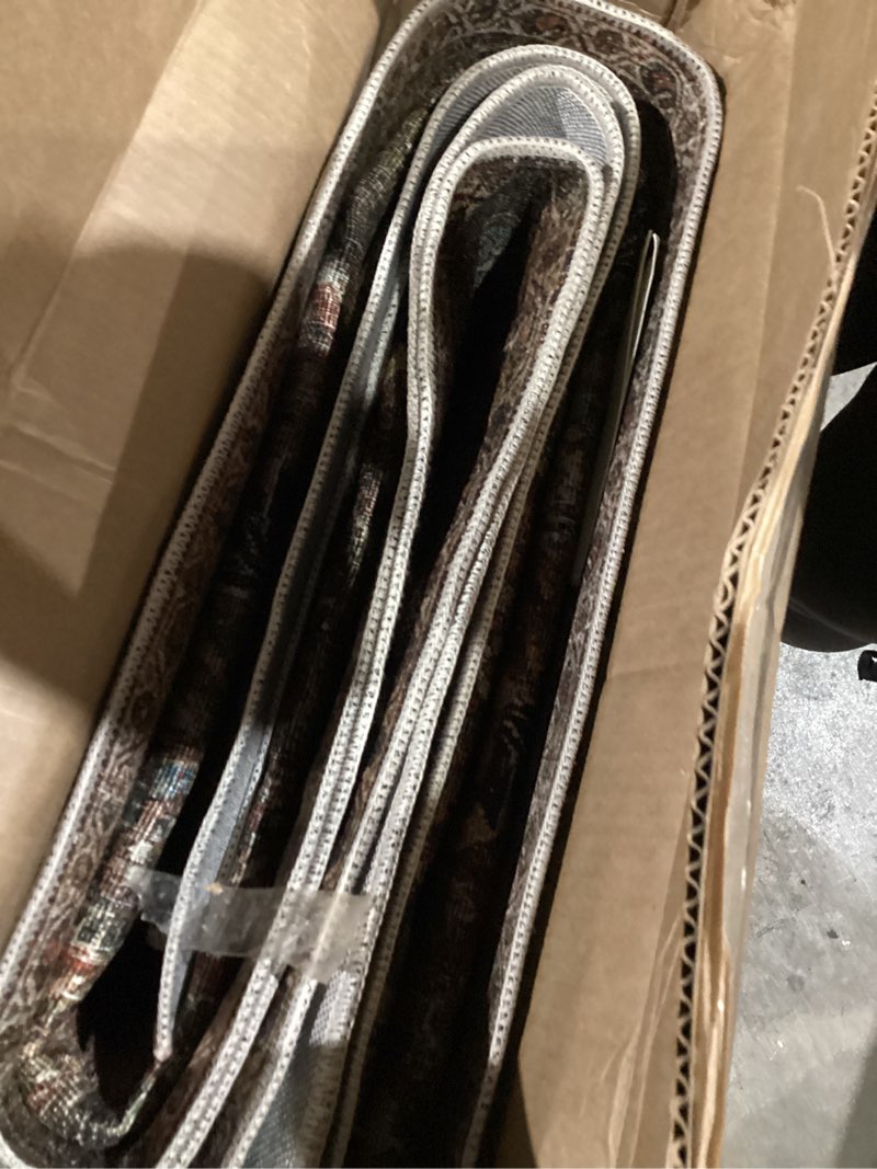 Condition photo showing Good Condition for Loloi Layla Collection LAY-01 Brick/Blue 9'-0" x 12'-0" .13" Thick Area Rug, Soft, Durable, Vintage Inspired, Distressed, Low Pile, Non-Shedding, Easy Clean, Printed, Living Room Rug 9' x 12' (Rectangular) Brick / Blue