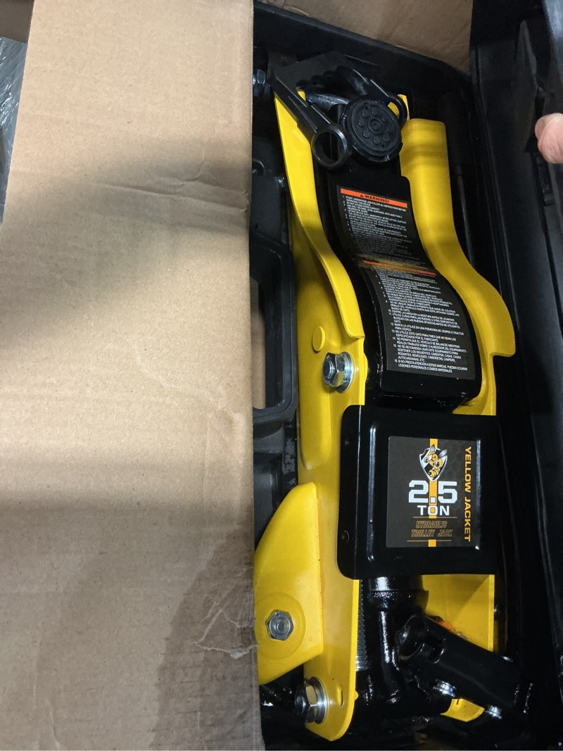 Condition photo showing Good Condition for YELLOW JACKET 2.5 Ton Trolley Jack with Carrying Case Hydraulic Low Profile Floor Jack for Cars Lift with Single Piston Lift Pump, 5500 lb Capacity… Steel 2.5 ton with Case