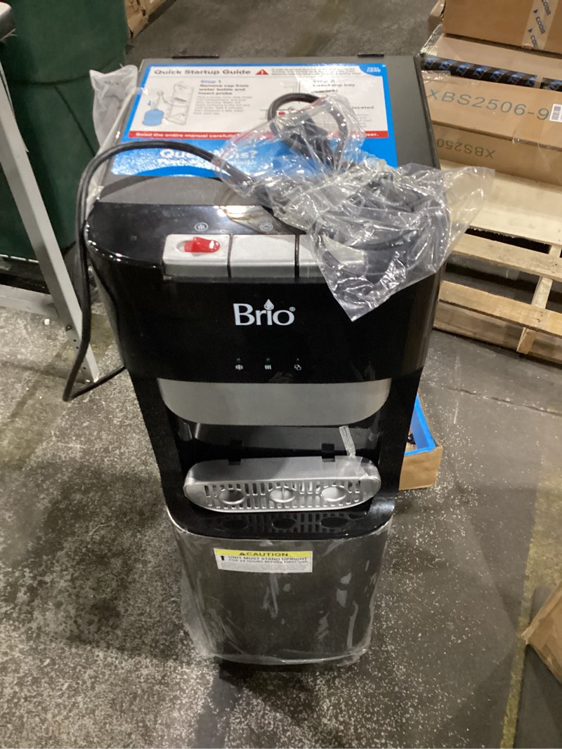 Condition photo showing New/Like New for Brio Bottom Loading Water Cooler Dispenser for 5 Gallon Bottles - 3 Temperatures with Hot, Room & Cold Spouts, Child Safety Lock, LED Display with Empty Bottle Alert, Stainless Steel
