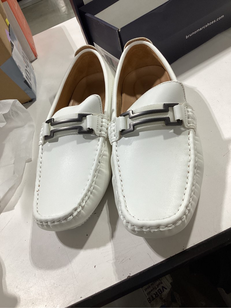 Condition photo showing Good Condition for bruno marc men's driving loafers casual slip-on shoes | lightweight moccasins daily business wedding office travel 9.5 white