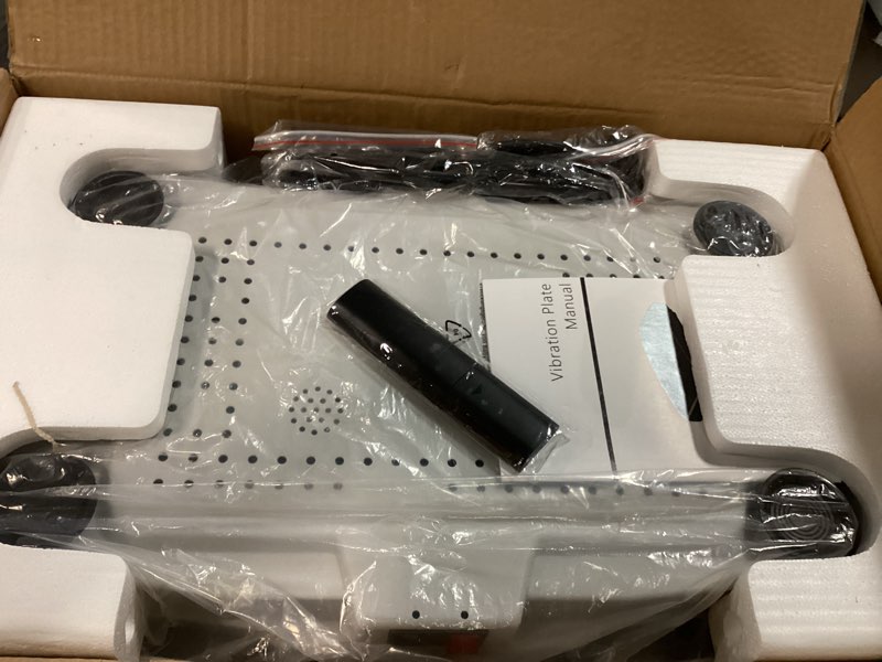 Condition photo showing Good Condition for Vibration Plate Exercise Machine, Vibration Platform for Lymphatic Drainage, 200 Adjustable Speeds Power Shaping Vibrating Plate Helps Weight Loss, Shaping, Max Weight 450 Lbs White