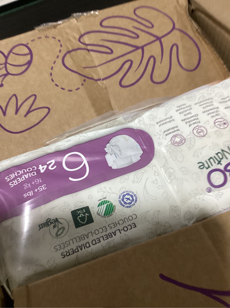 Condition photo showing Good Condition for bambo nature hypoallergenic baby diapers, eco-labelled sustainable diapers, enhanced leakage protection, totally chlorine-free, skin friendly, and super absorbent - size 6 (144 count) size 6 144