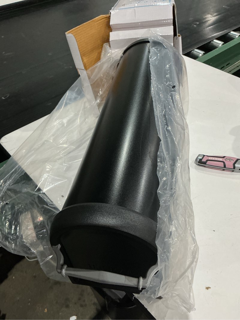 Condition photo showing As Is for architectural mailboxes chadwick galvanized steel post mount mailbox, 8950b-10, black, medium capacity