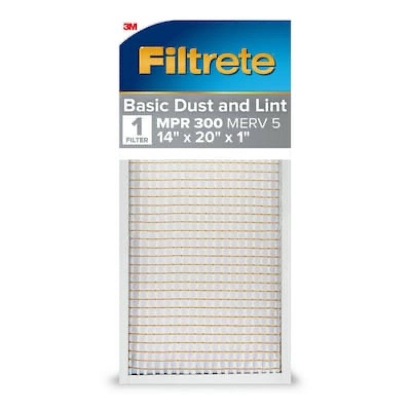 Filtrete 14 x 20 x 1 MERV 5 300 MPR Basic Dust and Lint Electrostatic Air Filter