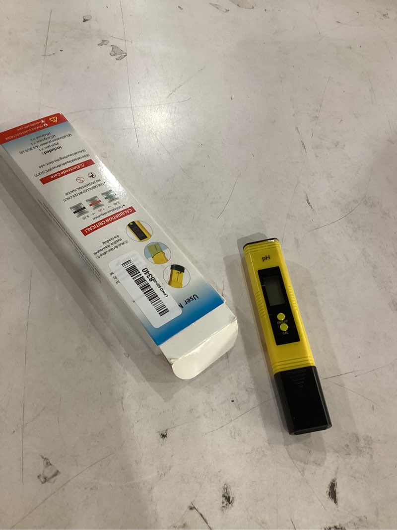 Condition photo showing Good Condition for digital ph meter tester pen for water, pre-calibrated, high accuracy ±0.01, 0–14 ph range, pocket size for drinking water, pool, aquarium & hydroponics (yellow) normal yellow 1