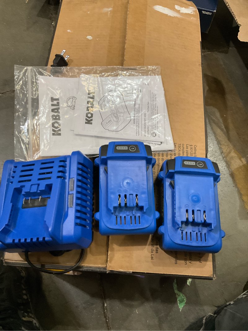 2 kobalt batteries and charger